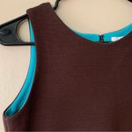 Lisa Perry Wool Brown and Teal Blue Mod Mini Shift Dress size 2 Photo 3