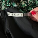 Alice + Olivia Rita Green Black Snake Print V-Neck Long Sleeve Mini Dress Sz 10 Photo 4