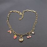 Coach  Gold Charm Necklace with Heart and Cherry Accents Photo 0