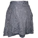 Vanity Women’s Black Floral Lace Mini Skirt Lined Back Zip Goth Retro Glam Sz M Size M Photo 0