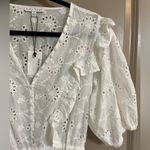 NWT Miou Muse Embroidered Puff Sleeve Dress Size L White Size L Photo 3