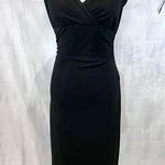 Anne Klein V-neck wrap top black midi dress size 10 Photo 0