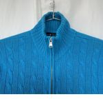Ralph Lauren Black Label Womens Cable Knit Sweater Jacket 100% Cashmere Medium Photo 1