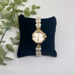Dainty Gold Tone Pearl Watch Photo 1