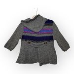 Free People Gretal Swing Hoodie Gray Knit Boho Artsy Textured Cardigan M Size M Photo 2