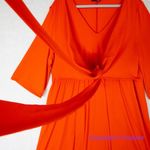 Eloquii New!  orange red tie‎ front V neck bell sleeve dress, size 20 Photo 4