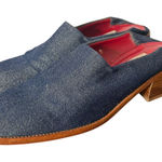 Donald J Pliner Block Heel Denim Mules Womens 6 Blue‎ Jean Slip On Loafers Blue Photo 0