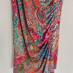 Ralph Lauren Lauren Colorful Paisley Print Ruched Dress Size M Photo 2