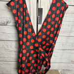 Allegra K  Light Gray Dress with Subtle Pink Dots Photo 0