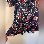 BURRYCO Floral Print Mini Puff Sleeve Lace Collar Flowy Dress Size 4 Photo 3