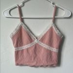 Aeropostale Lace Trim Cropped Cami Tank Light Pink Size Medium Photo 0