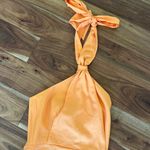 Gianni Bini Orange Halter Neck Midi Dress Photo 5