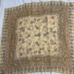 Dana Buchman Vintage  Silk Scarf 32” pink gold  100% Silk Bohemian Pattern Square Photo 0
