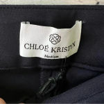 Chloe Kristyn Navy Blue High‎ Rise Pull On Business Casual Pants Size Medium Photo 2