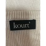 Kourt Women's Beige Sleeveless Ribbed Knit High Neck Cropped Tank Top Size S Photo 2