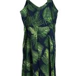 Sugarhill Brighton Lumi Batik Sundress Navy Palm Fronds Viscose Sz 8 Resortwear Green Photo 4