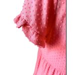Sugar Lips Sugar + Lips Coral Pink Swiss Dot Tiered Babydoll Dress Women's Small Photo 3