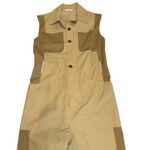 frame denim FRAME Tonal Sleeveless Khaki‎ Jumpsuit Two-Tone Utility Style Casual Chic Sz XS Photo 6