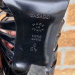 Casadei  Black Leather Open Toe Heels 6.5 Photo 8