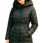 Kensie Parka Puffer Coat with Hood Army Green Size Small Winter Puffer Coat Jacket Photo 0