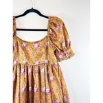 Love Shack Fancy Dress Brown Bennington Floral Puffed Mini A Line Babydoll Size 4 Photo 7