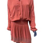 Chloe Oliver Beaded Rust Dress XS Oversized Dolman Sleeve Photo 1