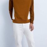 ZARA ★ Basic Colorblock Sweatshirt - Dark Mustard/ Cream ★ Photo 2