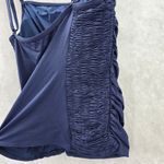 DKNY Blue Scrunch Drape Stretch Padded Swimwear Tankini Tank Top Medium M 10 Photo 4