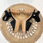 Free People  Brooke Platform Sandal Heels Black Suede Size 37 Photo 5