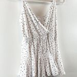 Storia Star Print V Neck Sleeveless Tie Waist Romper Playsuit White Medium Photo 6