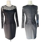 Spense scuba little black dress with lace bodice and sleeve Size 4P Photo 2