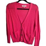 Juicy Couture Pink Coral Cardigan Size Large Gold Detail Swiss Dot Valentines Photo 0