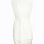 Sangria  White Dress Sheath Sleeveless Laser Floral Cutouts Scoop Neck Midi 8 EUC Photo 7