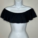 l*space L* Hey Girl Black Bandeau Ruffle Off-the-Shoulder Bikini Top Size M Photo 1