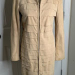 Doncaster  tan long line suede leather zip up jacket size 6 quiet‎ luxury Photo 0