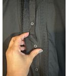 Rafaella Black Long Sleeve Collared Ruffle Front Button Down Blouse Women Sz 8 Photo 3