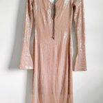 NEW Alix Earle Gold Sequin Open Back Cocktail Midi Dress Size L Photo 13