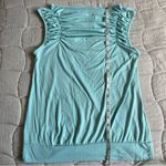 Charlotte Russe Y2K Blue Mint Green Polka Dot Ruched Women's Top Photo 5