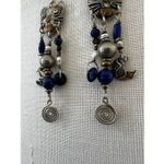 Vintage Sterling Silver Kitty Cat Chandelier Earrings Photo 2