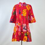 Farm Rio NWOT  Mixed Fruits Ocean Bright Vibrant Dress Ruffle Sleeve Size S Photo 3