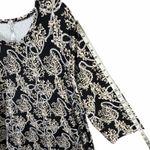 Lulu B Shift Travel Dress Womens 1X Black Beige Nautical Coral Rope Resort Beach Photo 8