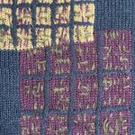 Vintage 90s Leslie Fay Navy Blue Knit Sweater Vest Geometric Plaid Vneck Medium Photo 6