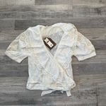 Anthropologie Forever That Girl NWT white clip dot eyelet lace wrap top XS M21 Photo 13