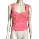EXPRESS Pink Ruched Cropped Tank Top Photo 1