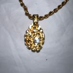 Monet  Vintage signed Children’s (12”) Gold Tone with Rhinestone Necklace‎ Photo 1