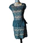 Maeve  Green And Tan Elsa Lace Dress Size Small Photo 1