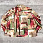 draper's & damon's Geometric Textured Button Up Jacket Womens 2X Cotton Tan Multi Photo 2