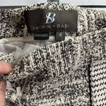 Sachin + Babi Tweed Flat Front Pants Cream Black Women’s Size 4 Zip Pocket Slim Photo 10