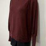 Nation Ltd Bethany Puff Sleeve Sweatshirt Small Mahogany Cotton Preppy Chic Warm Photo 4