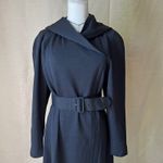 American Vintage Vintage Gaston Jaunet Paris Black Wool Hooded Pullover Dress‎ 38 US 8 France 80s Photo 8